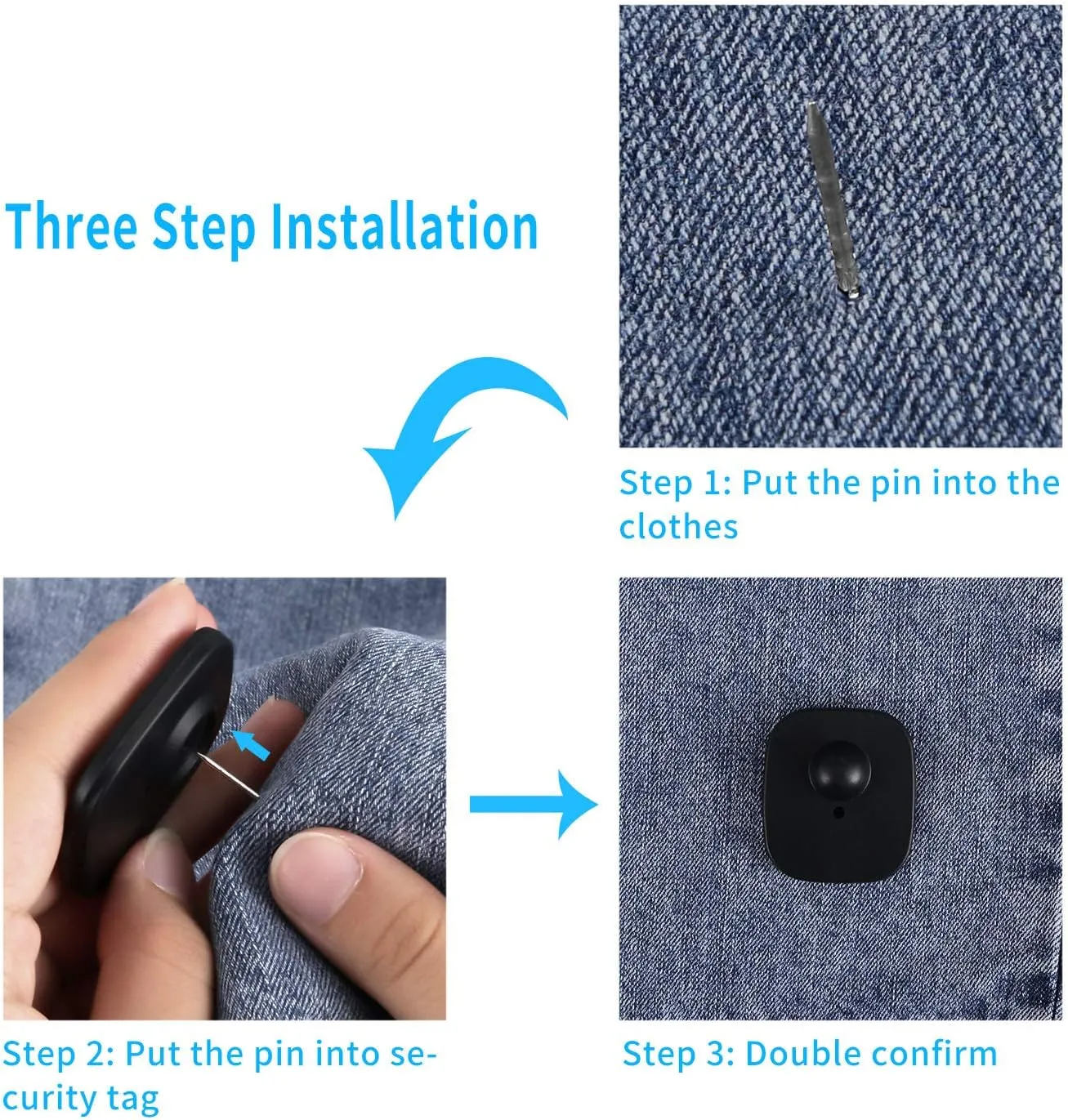1000 Pieces Hard Clothing Security Tags 8.2Mhz RF Frequency, Retail Security Clothes tag with 1000 Pins and 100 pcs Lanyards Compatible with RF 8.2Mhz EAS System