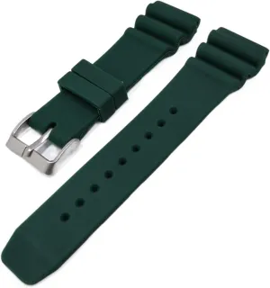 22mm Diving Watchband Rubber Bracelet Band Strap Waterproof Women Men Replacement Black Buckle Watch Accessories