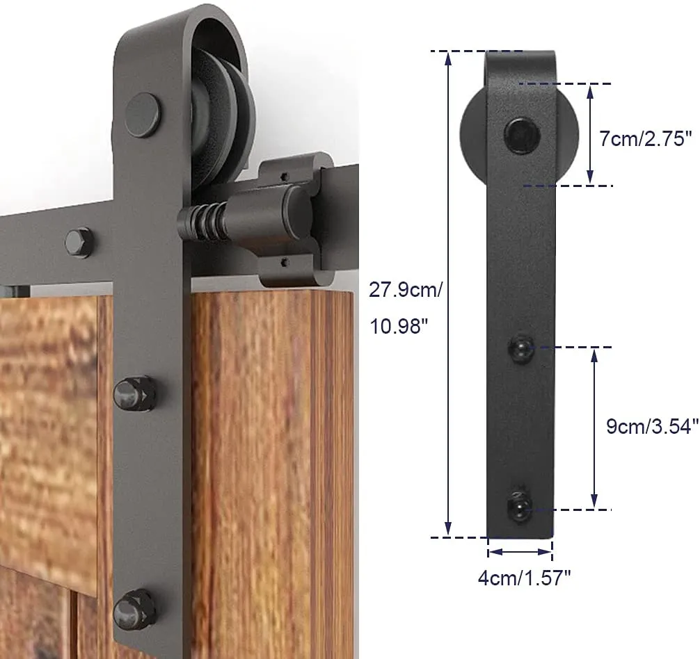 6.6FT/200cm Sliding Barn Door Hardware Kit for SingleDoor CCJH Flat-Shaped