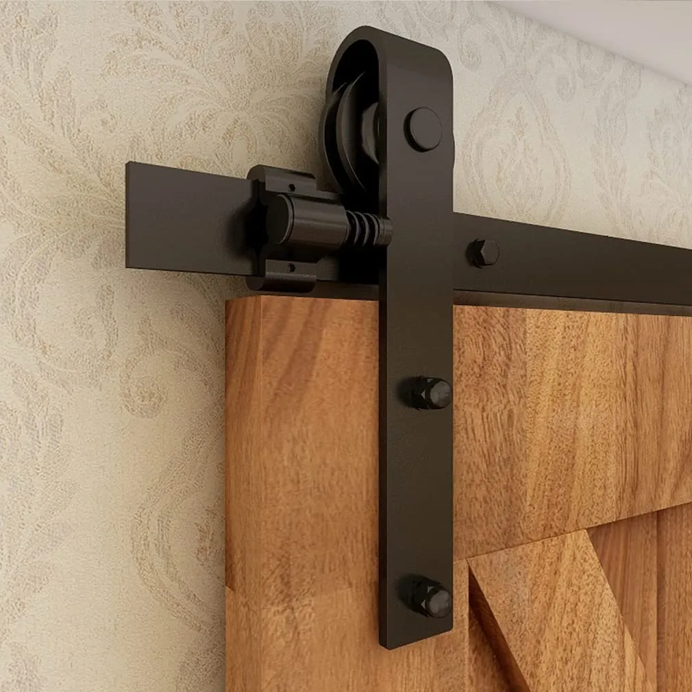 6.6FT/200cm Sliding Barn Door Hardware Kit for SingleDoor CCJH Flat-Shaped