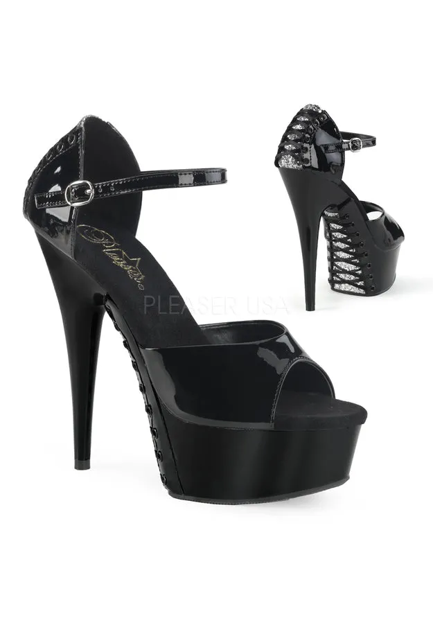 6" Heel, 1 3/4" PF d'Orsay Sandal w/ Corset Lacing