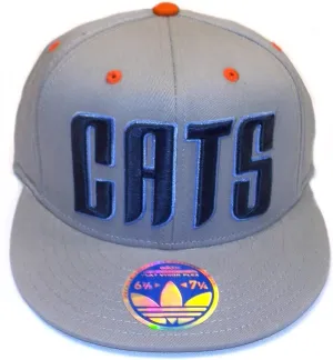 adidas Charlotte Bobcats Flat Bill Flex Fit Hat - S/M - TZX09 Gray