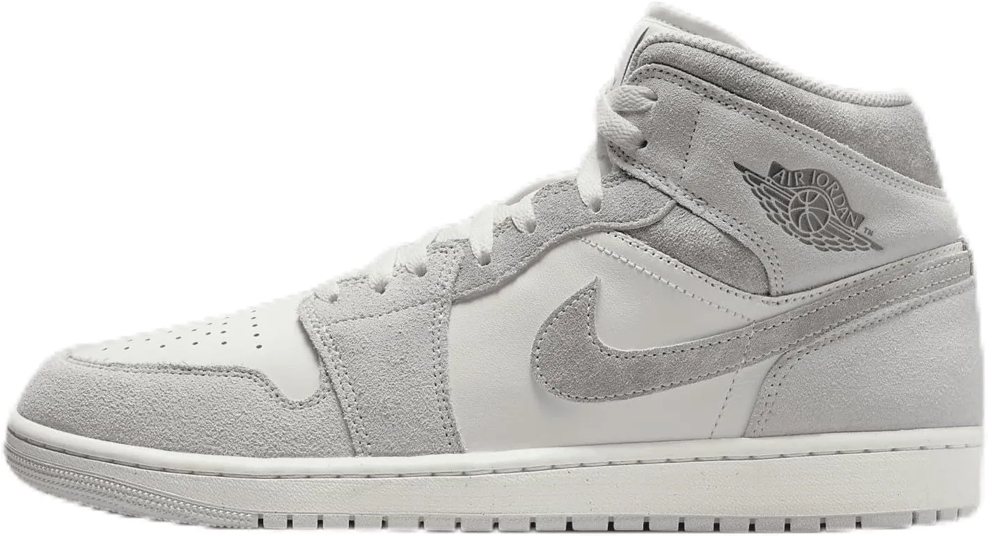 Air Jordan 1 Mid SE Men's Shoes (FQ7720-002, Neutral Grey/Sail/Smoke Grey) Size 7.5