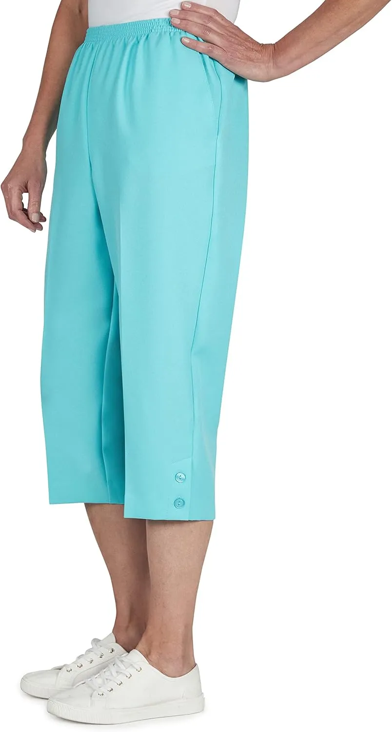 Alfred Dunner Womens Textured Capri