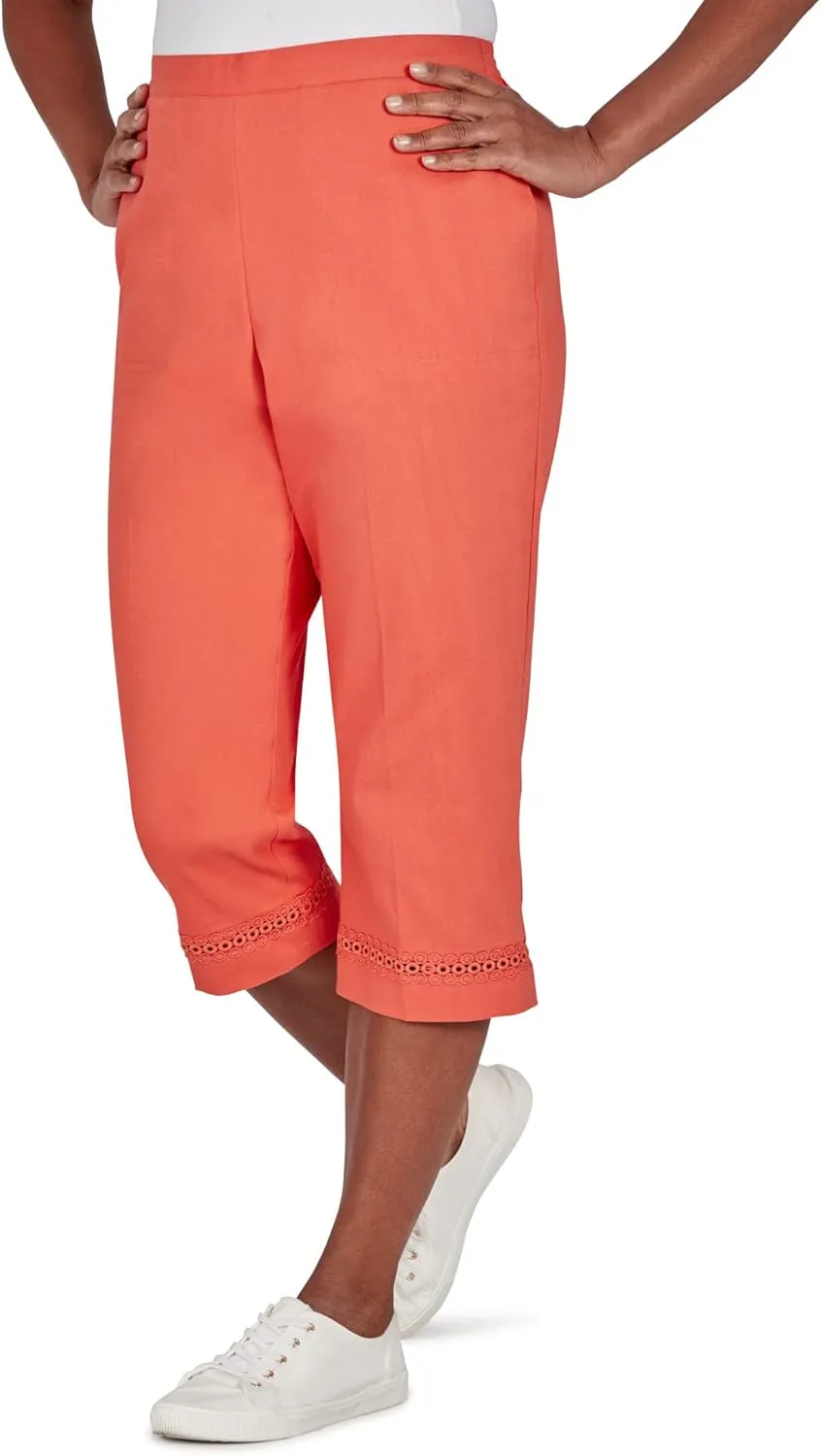 Alfred Dunner Women's Twill Regular Fit Capri