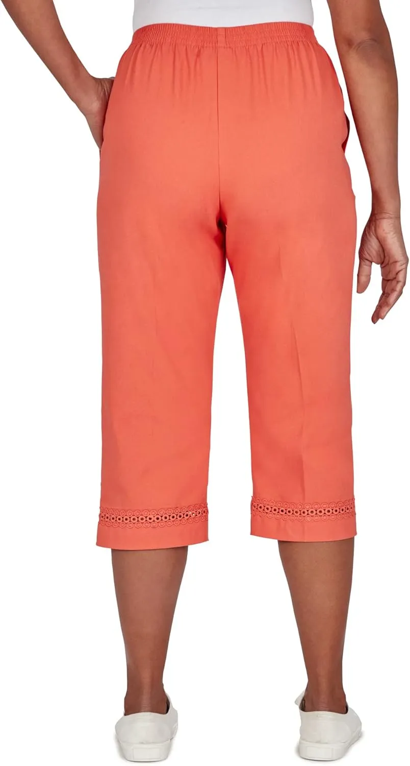 Alfred Dunner Women's Twill Regular Fit Capri