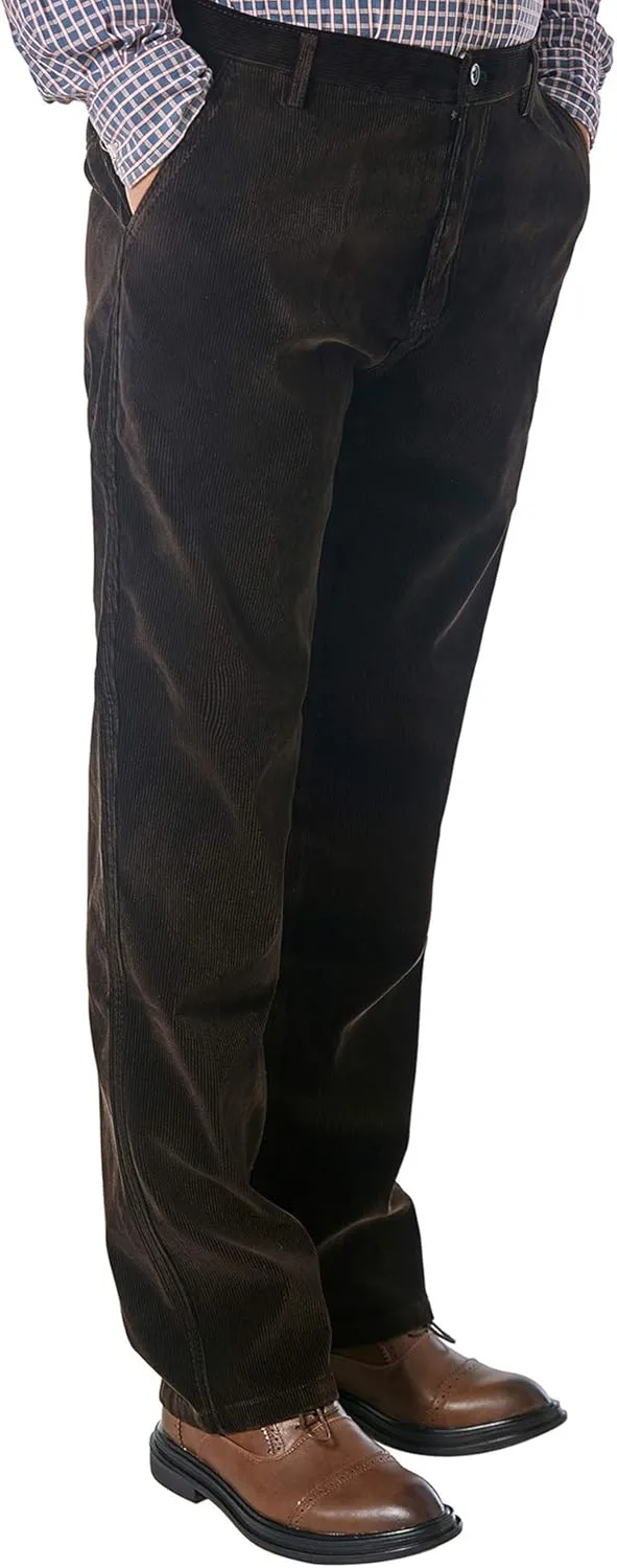 Alimens & Gentle Men's Corduroy Pant Straight Fit Flat-Front Casual Chino Pants