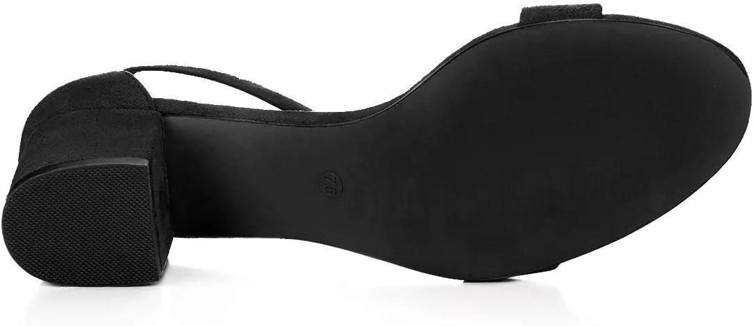 Allegra K Women's Open Toe Block Heel Ankle Strap Sandals
