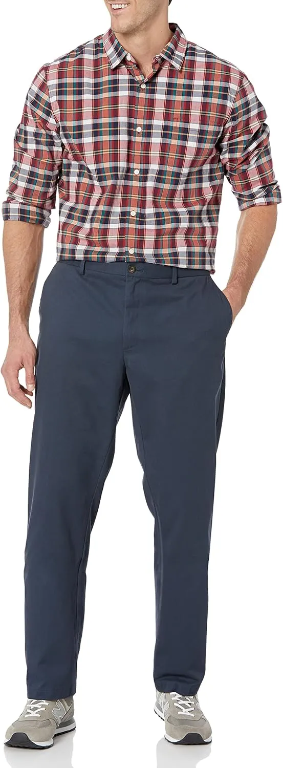Amazon Essentials Men's Straight-Fit Wrinkle-Resistant Flat-Front Chino Pant