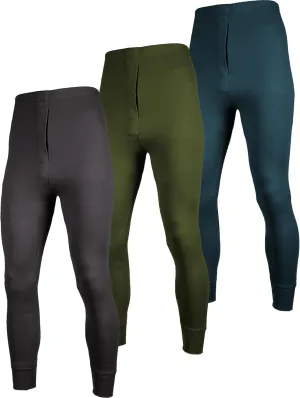 Andrew Scott Men's 3 Pack Premium Cotton Base Layer Long Thermal Underwear Pants