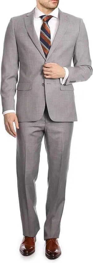 Arthur Black Mazara Classic Fit Two Button 100% Wool Wrinkle Resistant Suit
