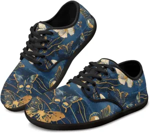 Artistic Marble Print Women's Barefoot Shoes Men Comfort Lace Up Walking Flat Low Tops Work Office Easy Quick Fit