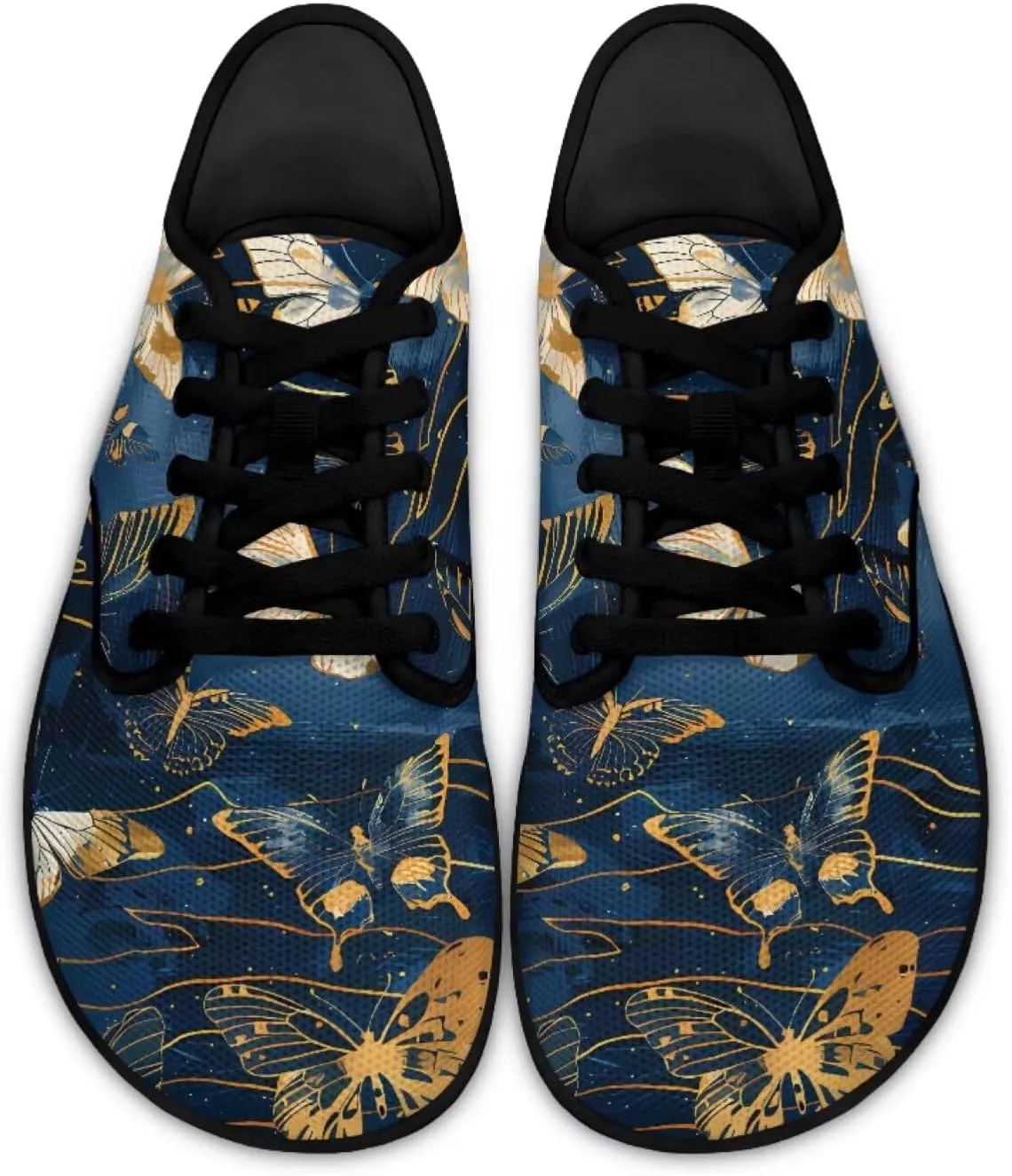 Artistic Marble Print Women's Barefoot Shoes Men Comfort Lace Up Walking Flat Low Tops Work Office Easy Quick Fit