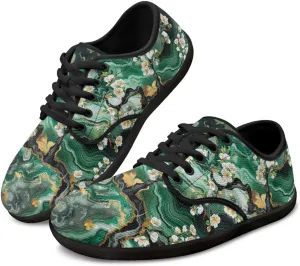 Artistic Marble Print Women's Barefoot Shoes Men Comfort Lace Up Walking Flat Low Tops Work Office Easy Quick Fit