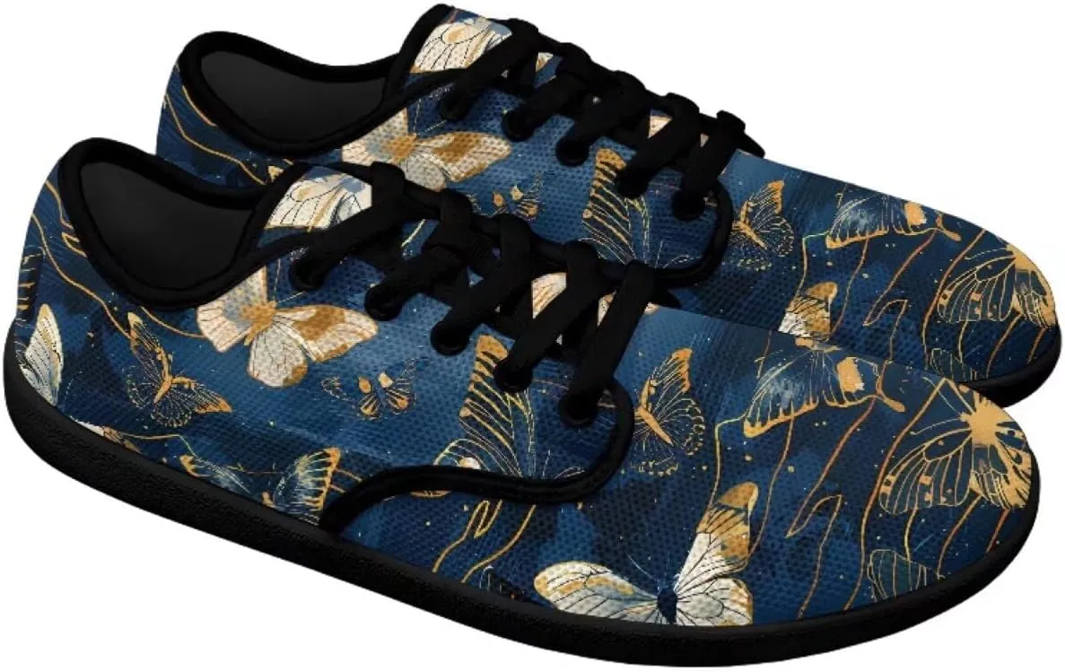 Artistic Marble Print Women's Barefoot Shoes Men Comfort Lace Up Walking Flat Low Tops Work Office Easy Quick Fit