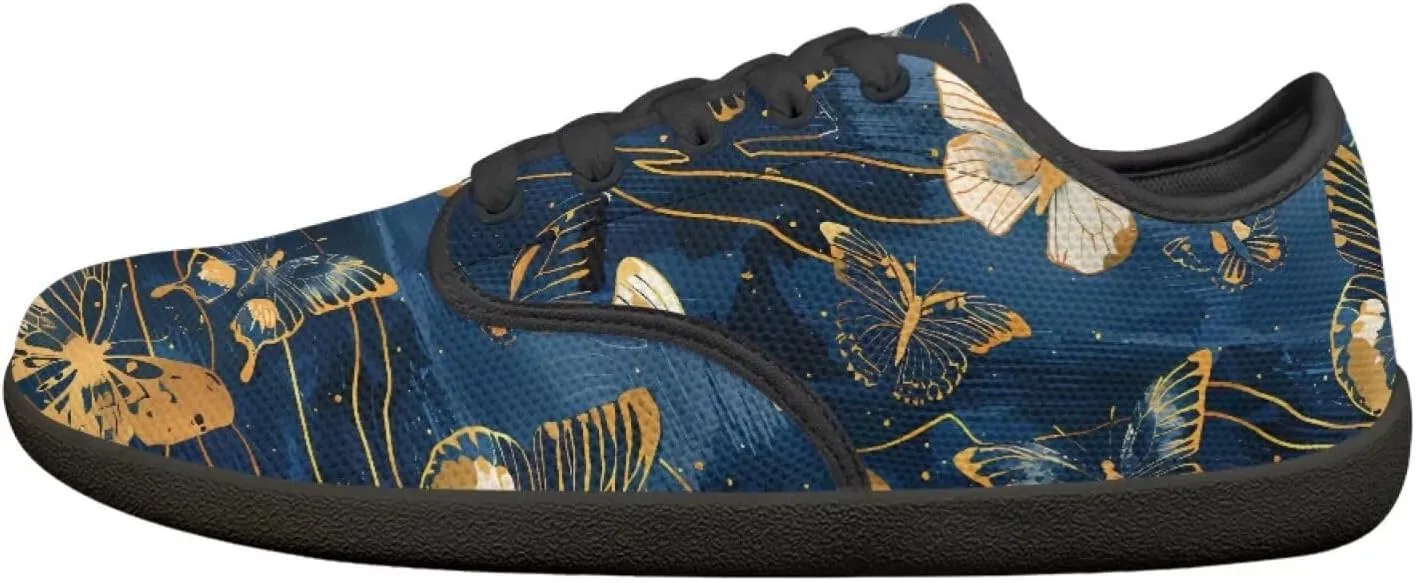 Artistic Marble Print Women's Barefoot Shoes Men Comfort Lace Up Walking Flat Low Tops Work Office Easy Quick Fit