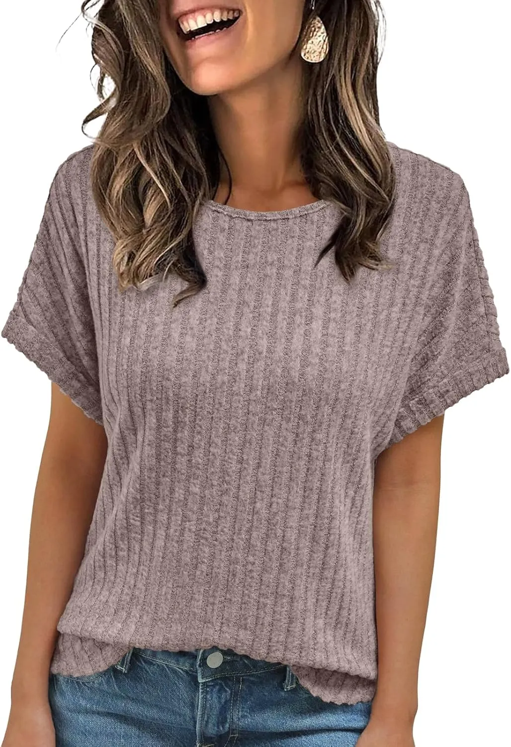 AUTOMET Women Shirts Summer Sweaters Regular Fit Short Sleeve Tunic Tops 2025 Dressy Casual Business Blouses