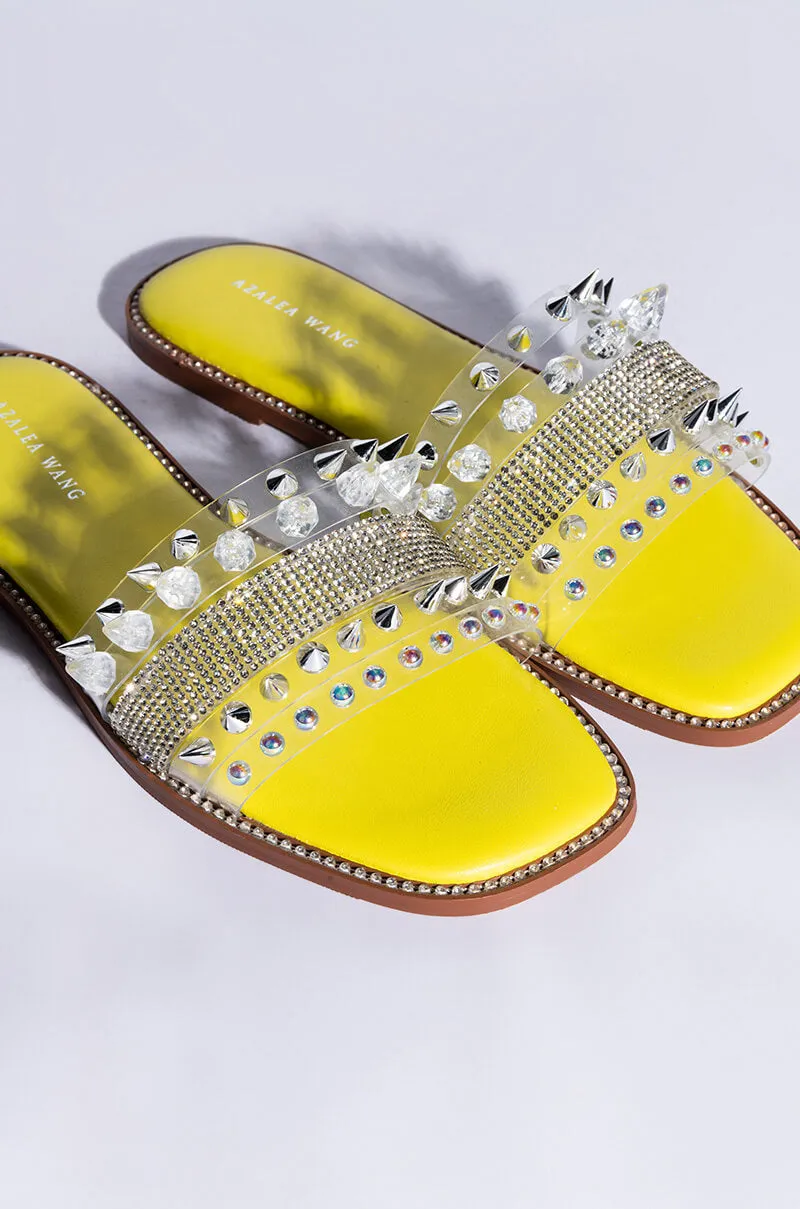 AZALEA WANG KEEP IT REAL FLAT SANDAL IN YELLOW