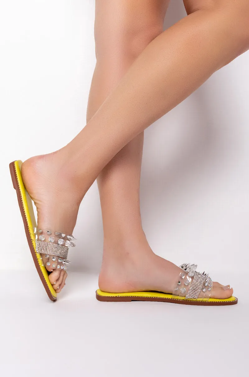 AZALEA WANG KEEP IT REAL FLAT SANDAL IN YELLOW