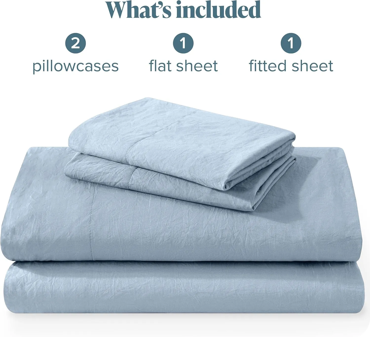 Bare Home Full Sheet Set - Luxury 1800 Ultra-Soft Stonewashed Microfiber - Double Brushed - Deep Pockets - Easy Fit - Breathable Bedding - Sheet Sets & Pillowcases (Full, Dusty Blue)