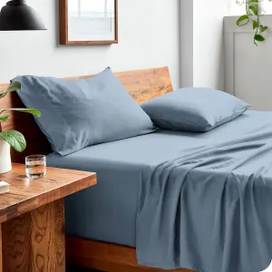 Bare Home Full Sheet Set - Luxury 1800 Ultra-Soft Stonewashed Microfiber - Double Brushed - Deep Pockets - Easy Fit - Breathable Bedding - Sheet Sets & Pillowcases (Full, Dusty Blue)