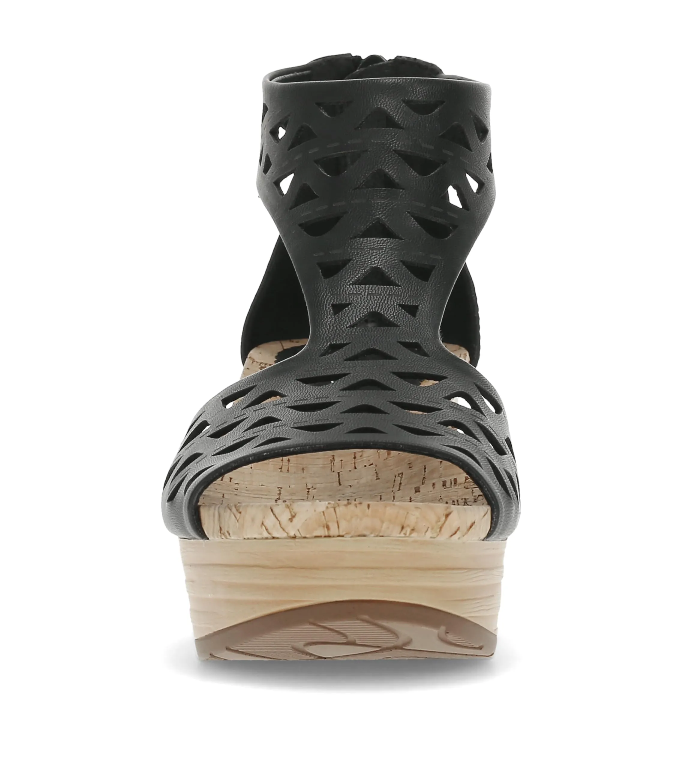 BareTraps Womens Miriam Open Toe Zip-up Wedge Sandals Black 9.5 Medium (B,M)