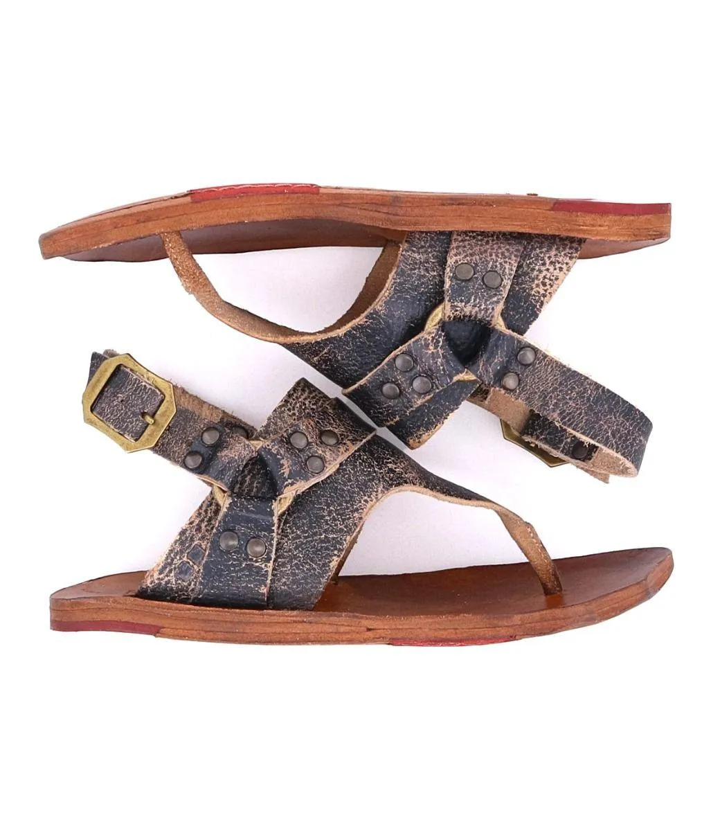 Bed Stu Women's Callista Black Lux Leather Sandals F373178