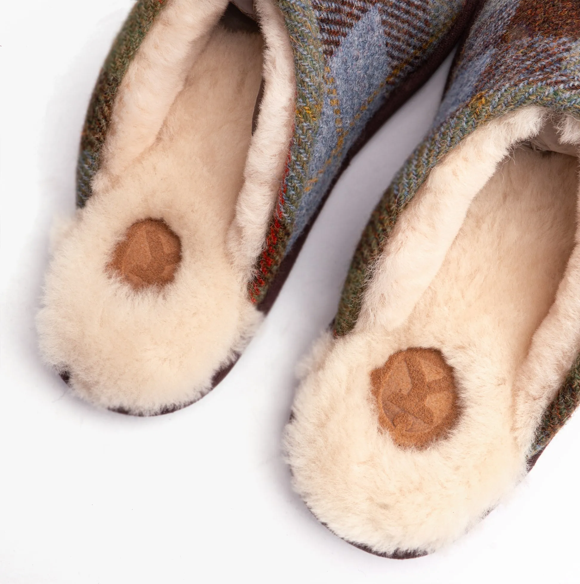 Bedroom Athletics WILLIAM Mens Mule Slippers Chocolate/Green Check