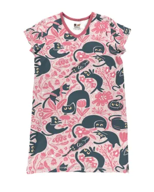 Black Cats Shineful V-neck Nightshirts Flexible cats