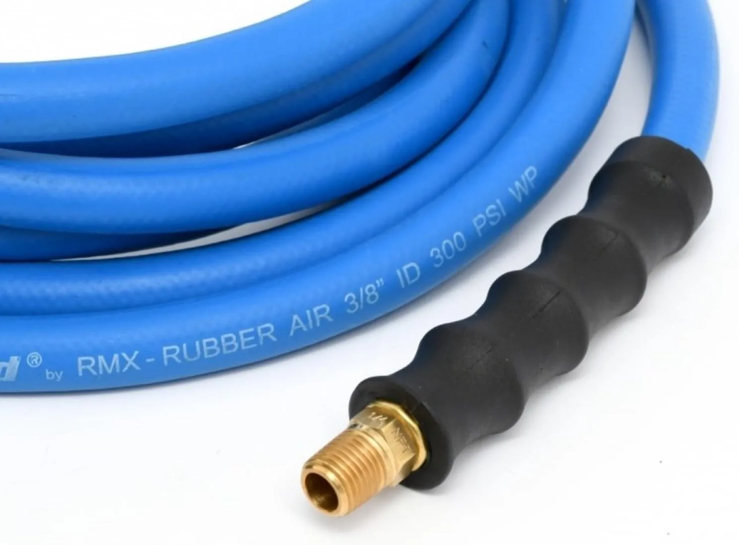 BLUBIRD BB38100 3/8" x 100' Rubber Air Hose, 100% Rubber, Lightest, Strongest, Most Flexible, 300 PSI, 50F to 190F Degrees, Ozone Resistant, High Strength Polyester Braided