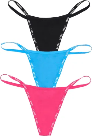 Bonds G Icons String Thong Underwear in Cotton-Rich Blend for Women, 3-Pack