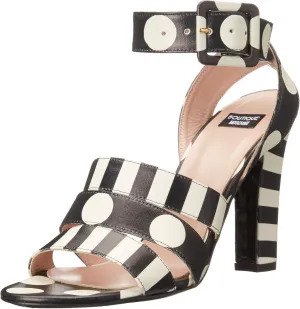 Boutique Moschino Women's Stripes and Polka Dots Dress Sandal