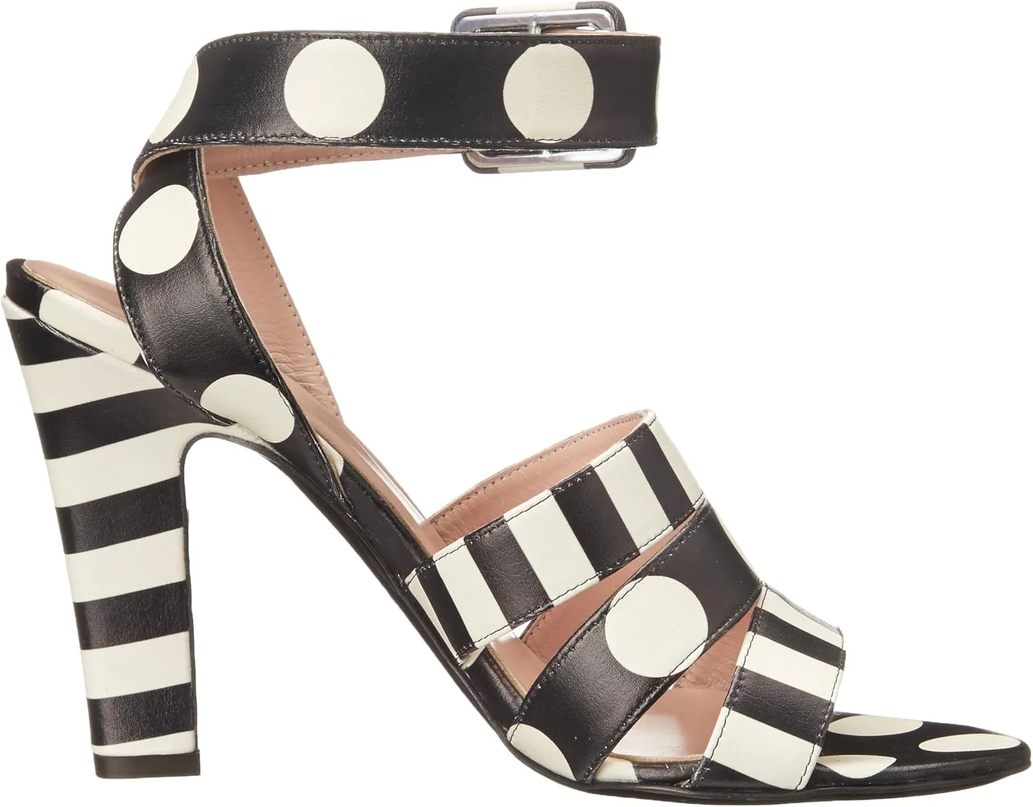 Boutique Moschino Women's Stripes and Polka Dots Dress Sandal
