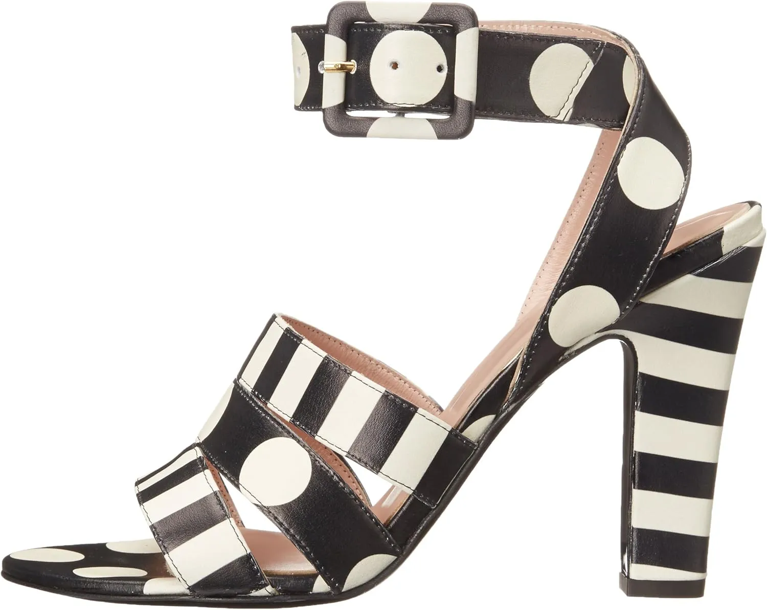 Boutique Moschino Women's Stripes and Polka Dots Dress Sandal