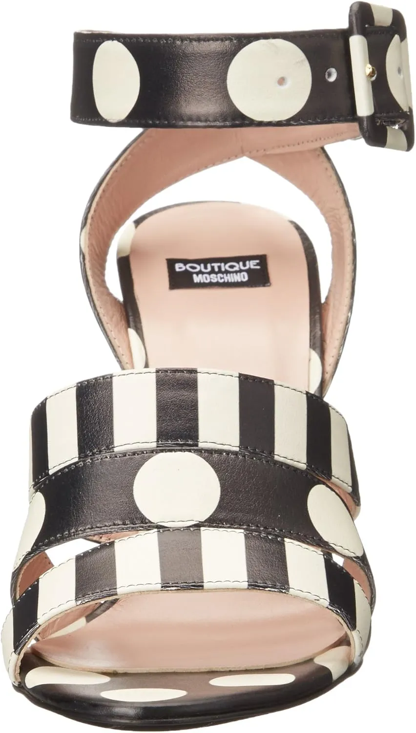 Boutique Moschino Women's Stripes and Polka Dots Dress Sandal