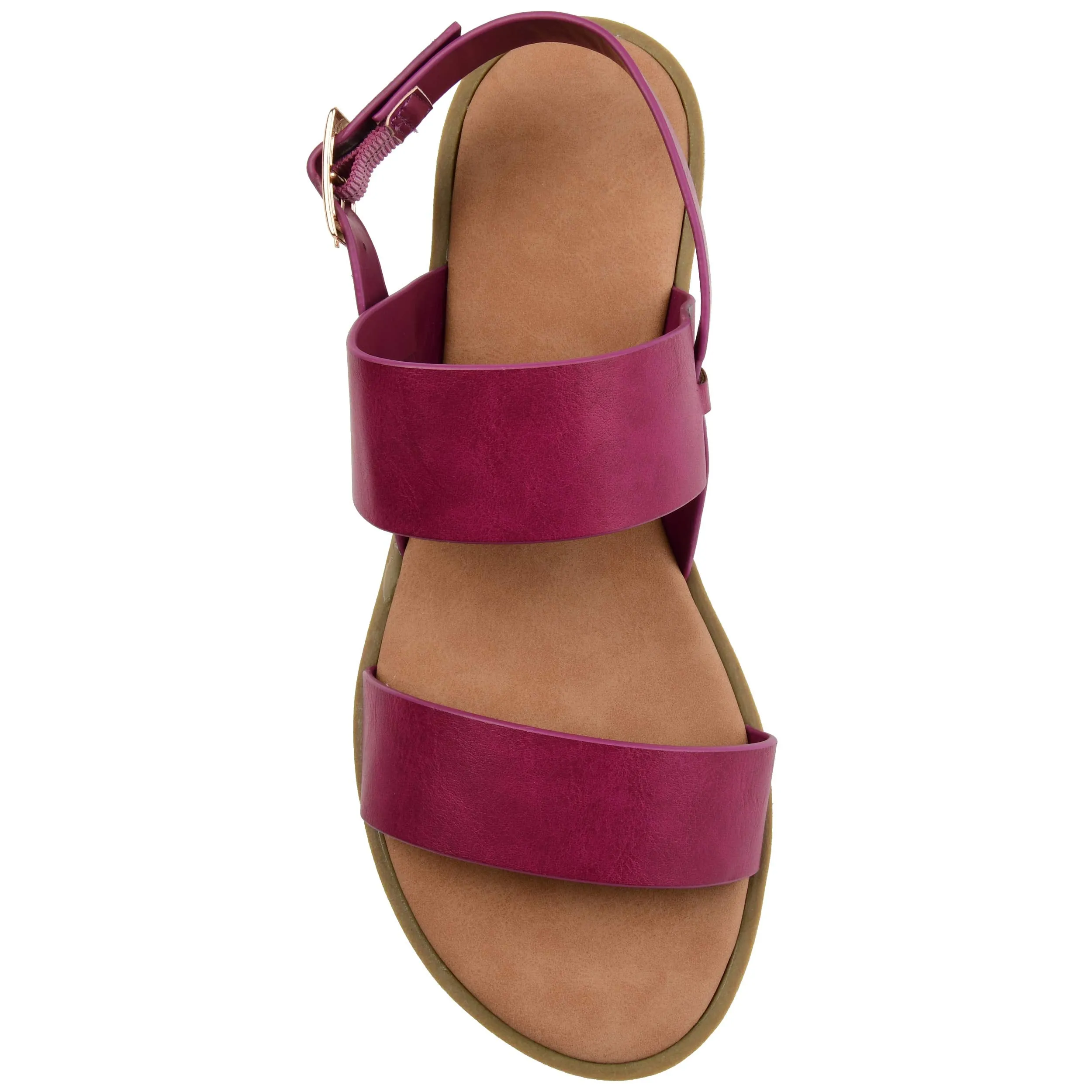 Brinley Co. Womens Dual Strap Open-Toe Sandal Raspberry, 7.5 Regular US