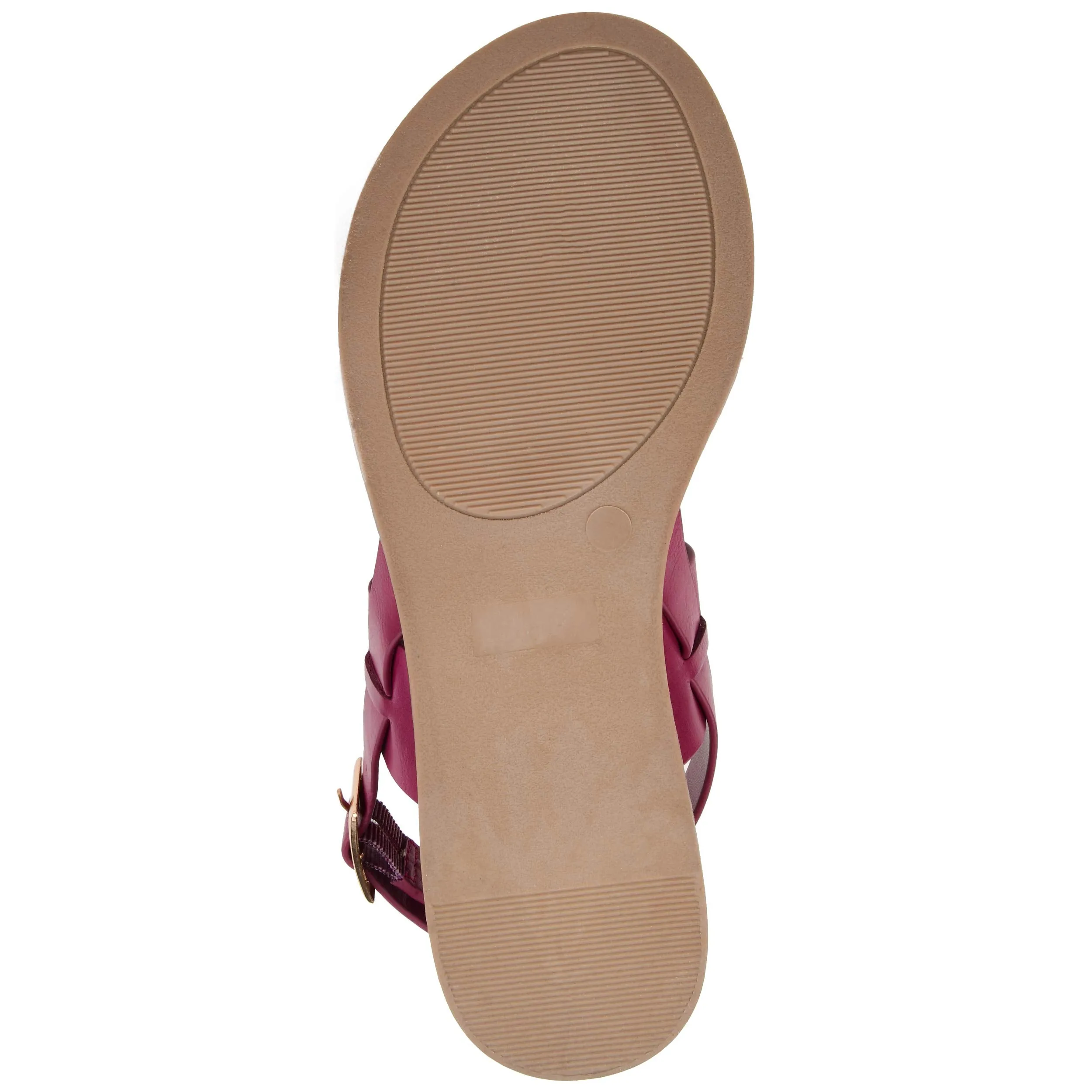 Brinley Co. Womens Dual Strap Open-Toe Sandal Raspberry, 7.5 Regular US