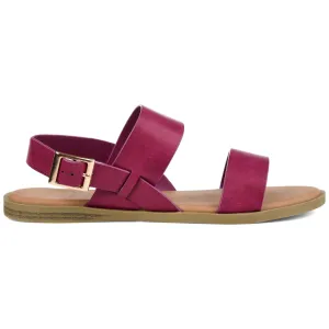Brinley Co. Womens Dual Strap Open-Toe Sandal Raspberry, 7.5 Regular US