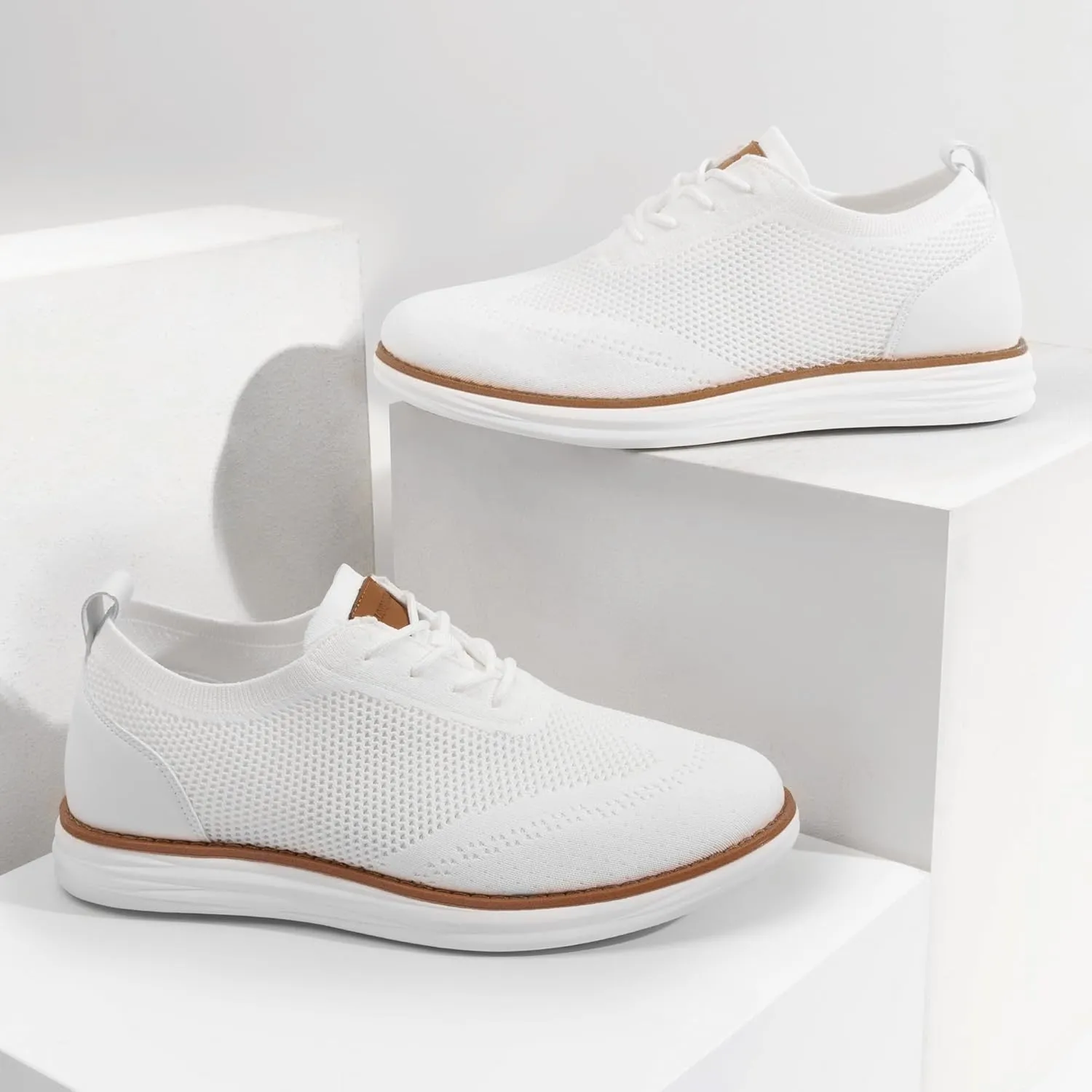 Bruno Marc Men's KnitFlex Breeze Mesh Sneakers Oxfords Lace-Up Lightweight Casual Walking Shoes