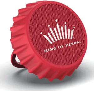 Budweiser Bluetooth Bottle Cap Shaped Speaker- LED Color Changing Lights- Strong Bass - Wall Mountable - Kick Stand- FM Radio- 6 Hour Battery Life, Aux Port, Micro SD Card, for Home, Outdoors, Bar