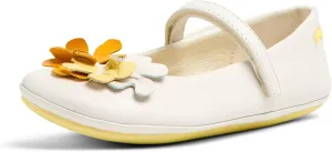 Camper Kids Girls Mary Jane Flat, White Natural, 10 Toddler