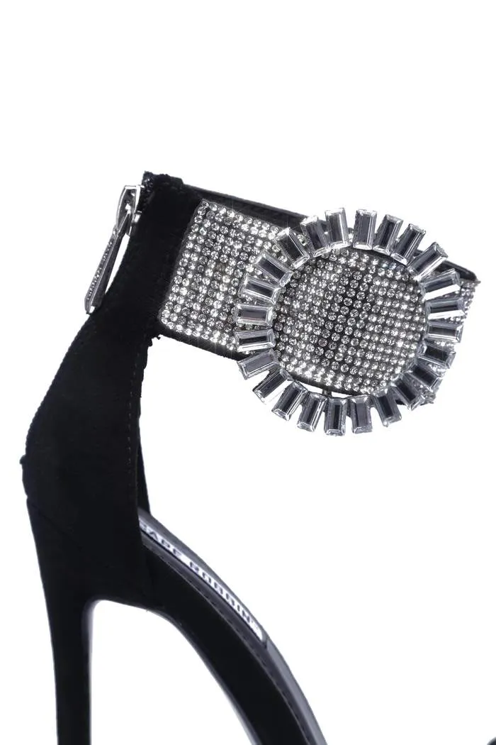 CAPE EDMOND STILETTO CUFF RHINESTONE Popular choice HEEL HIGH BLACK ANKLE Exclusive options SANDAL ROBBIN SUEDE