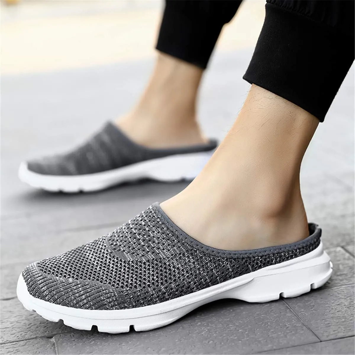 ChicWind Womens Breathable Mesh Walking Mules Sneakers Open Back Slip On Shoes