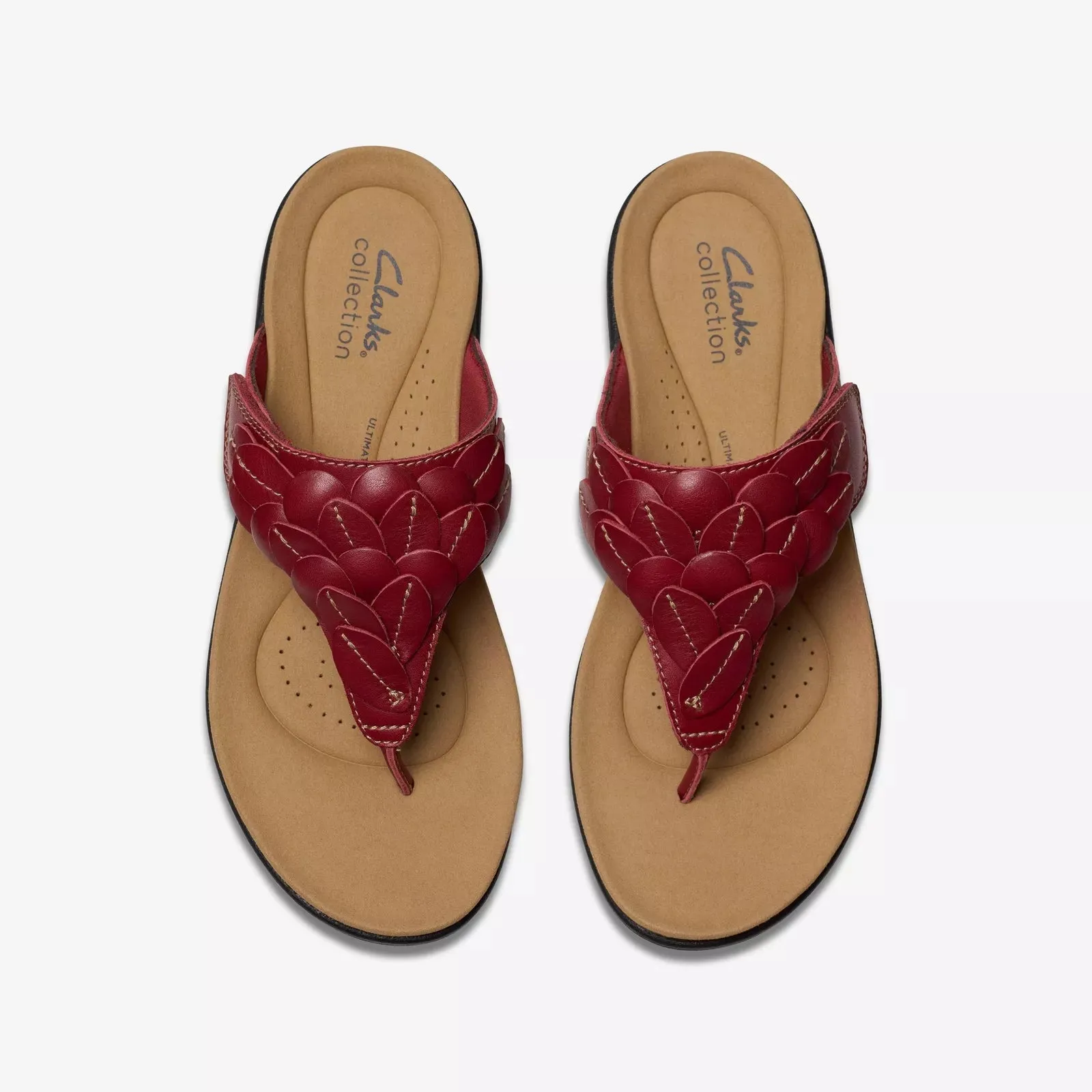 Clarks Women's Laurieann Palm Red Leather 26181705