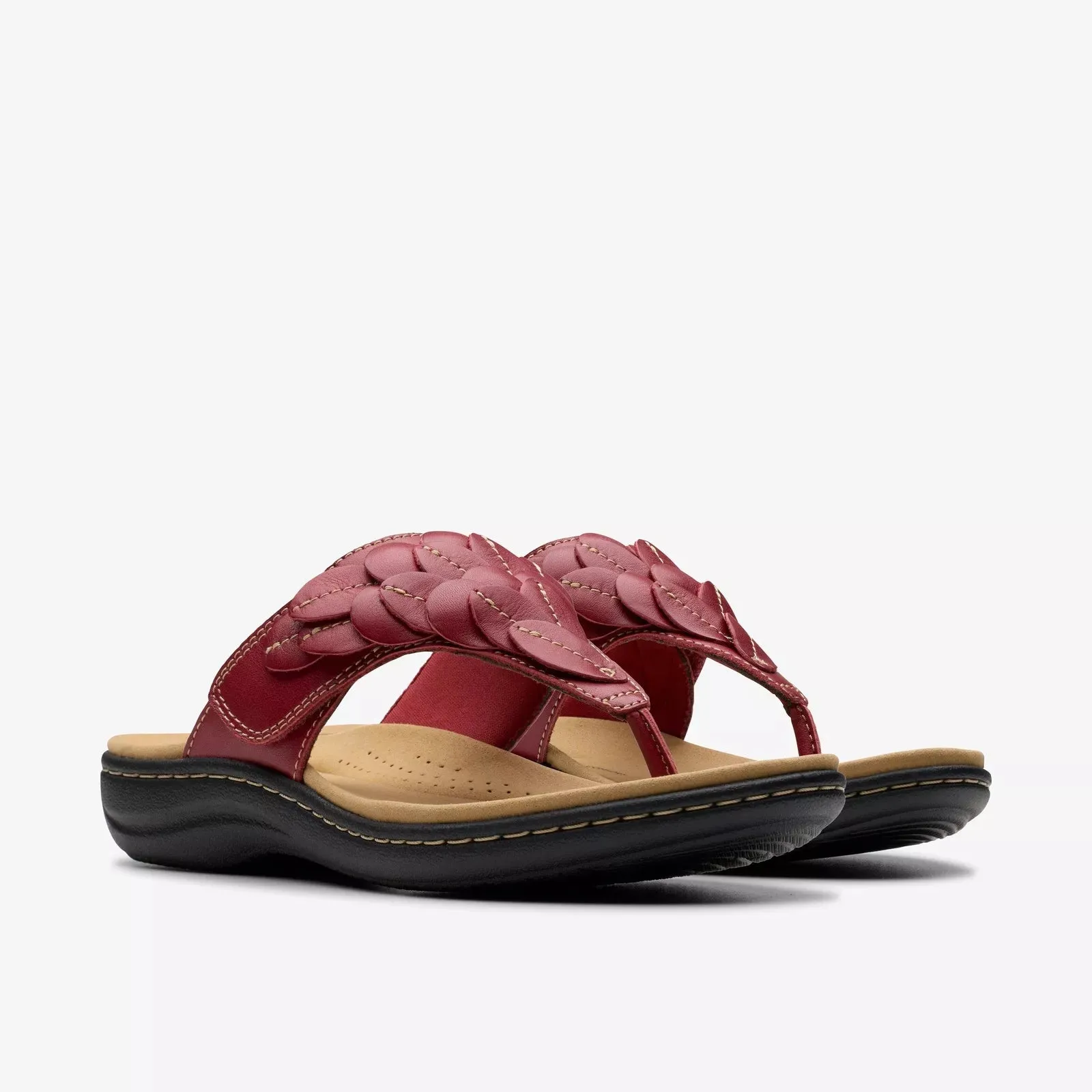 Clarks Women's Laurieann Palm Red Leather 26181705
