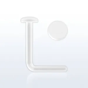 Clear Acrylic Flexible L Shape with 2mm Flat Disk Nose Stud Retainer