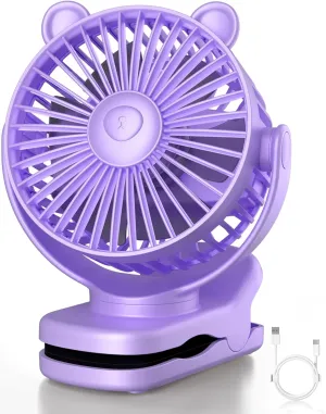 Clip on Fan, Rechargeable Portable Fan with 2000mAh Battery Operated, Stroller Fan with Powerful Clip Design, 3 Wind Speed, 360° Rotation, Ultra-Low Noise Level Personal Fan for Travel
