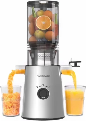 Cold Press Juicer, Slow Masticating Juicer Machines with 5" Feeding Chute Fit Whole Fruits&Vegetables, Stainless Steel Slow Masticating Juicer Easy to Clean, 99.6% Juice Purity, 1.5L Capacity.