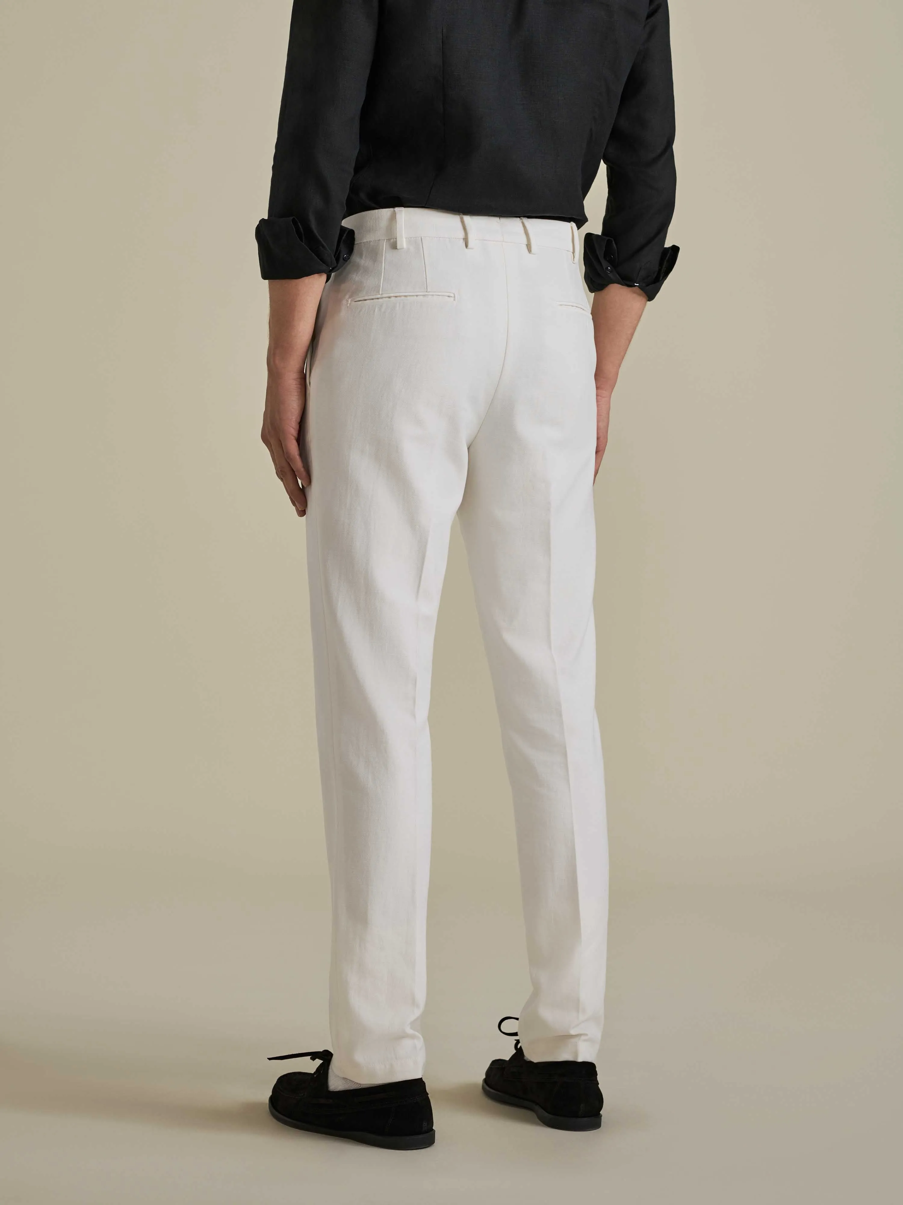 Cotton Easy Fit Flat Front Chinos