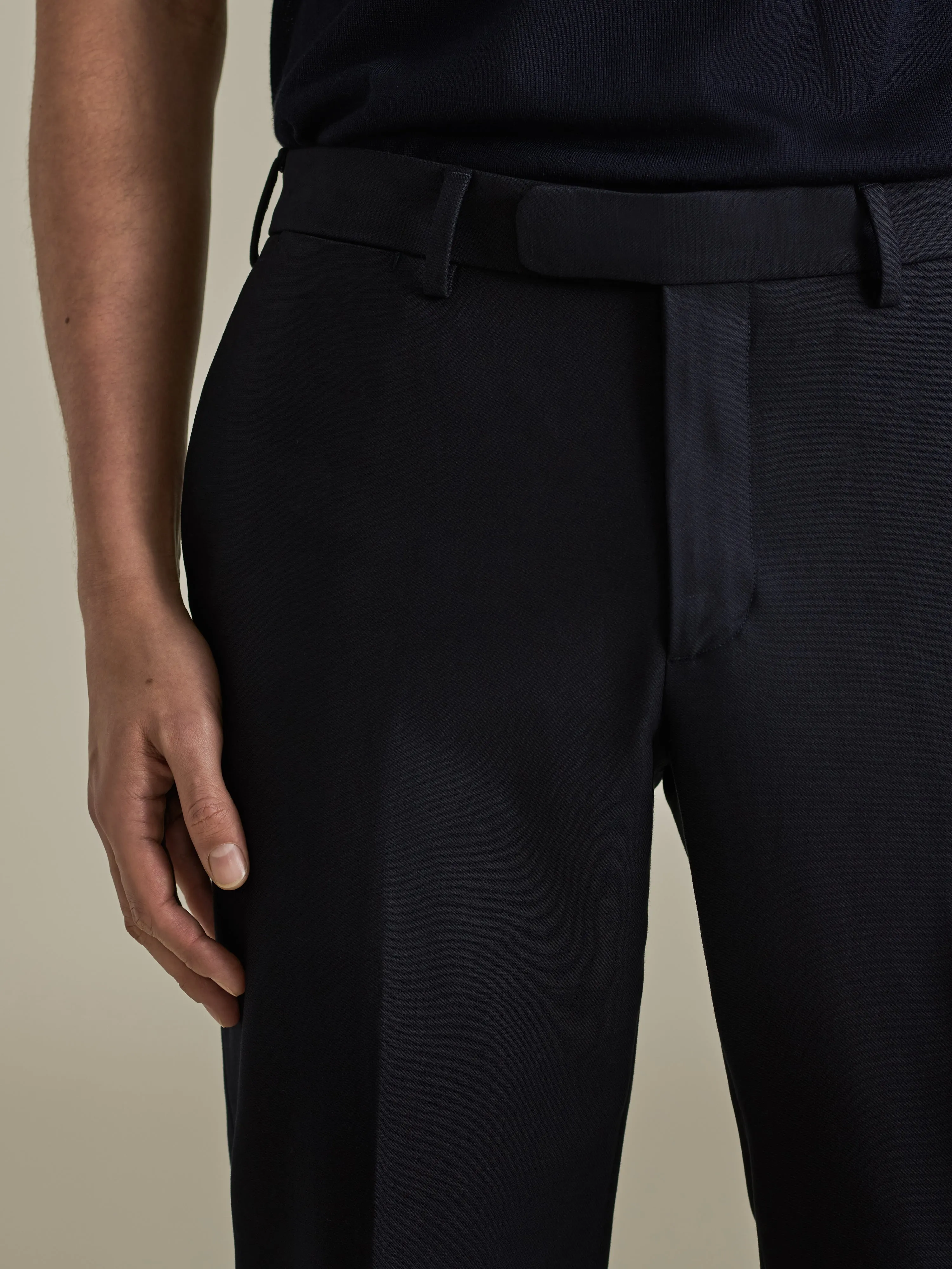 Cotton Easy Fit Flat Front Chinos